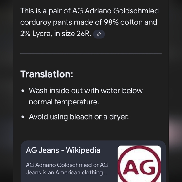 AG Adriano Goldschmiede 26 Reg Stevie Light Green Pants corduroy ankle slim stra - Picture 14 of 14